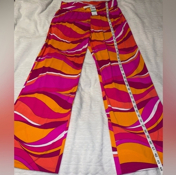 TRINA TURK Vivid Vista Pant Size XL Wide Leg Swimsuit Cover Up Great stretch - Picture 7 of 9